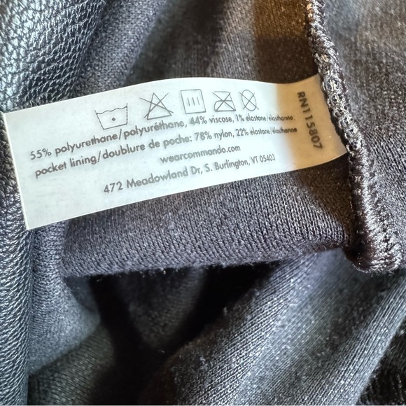 Commando Womens Black Faux Leather Jogger Pants S Small Stretch Pockets $158 L27 - Picture 9 of 11